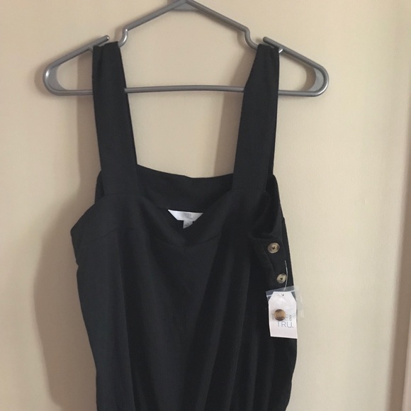 NWT Large Size 12-14 Knit Tank Side Button Black - Picture 4 of 8
